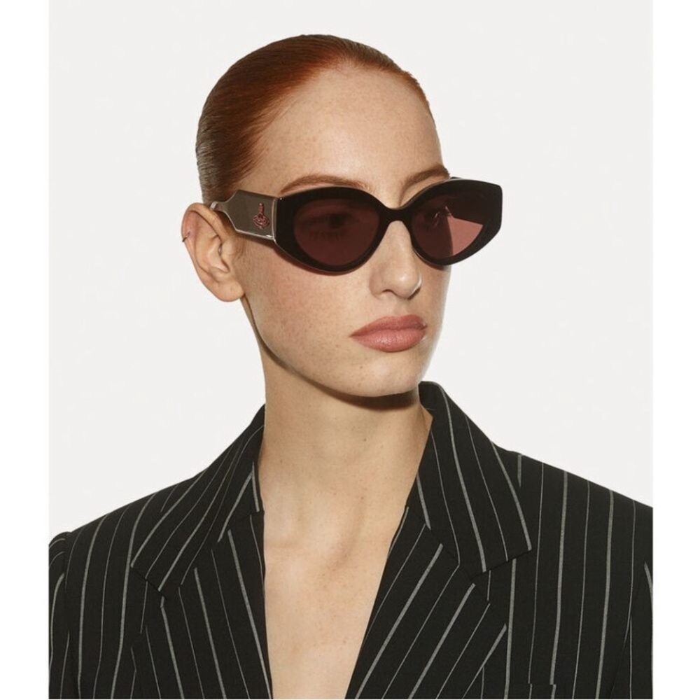 Vivienne Westwood Jackie Sunglasses Red Gradient Polarized Saturn Orb 🪐 NEW $$$